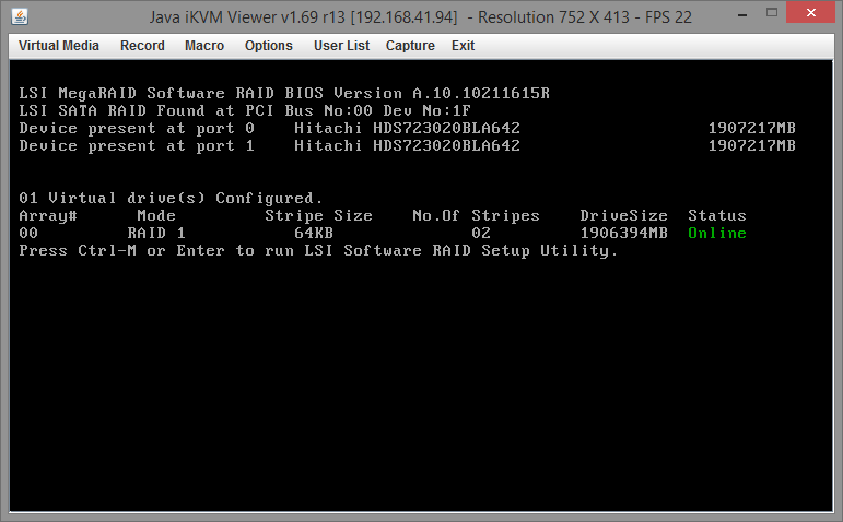 Управление встроенным RAID на Supermicro X9SCL-F