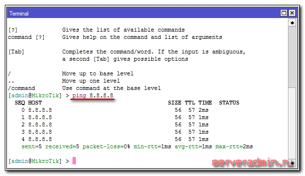 ping dns сервера гугла