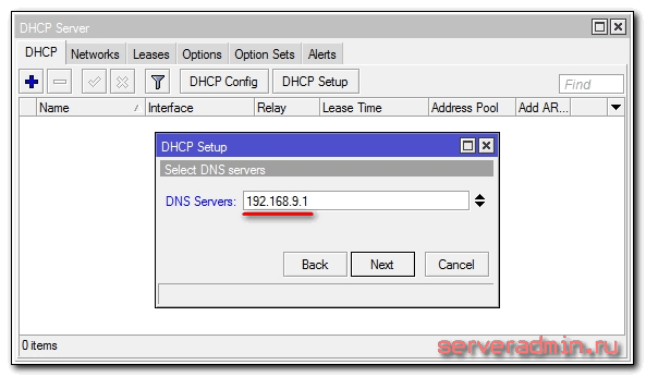 dns сервер для dhcp